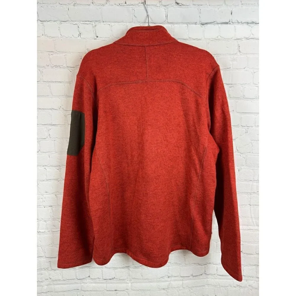 EDDIE BAUER brown terracotta 1/2 zip knit men's sweater pullover XL NWOT